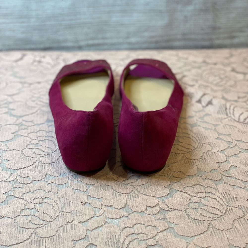 Franco Sarto open toed fuschia flats - Picture 4 of 6